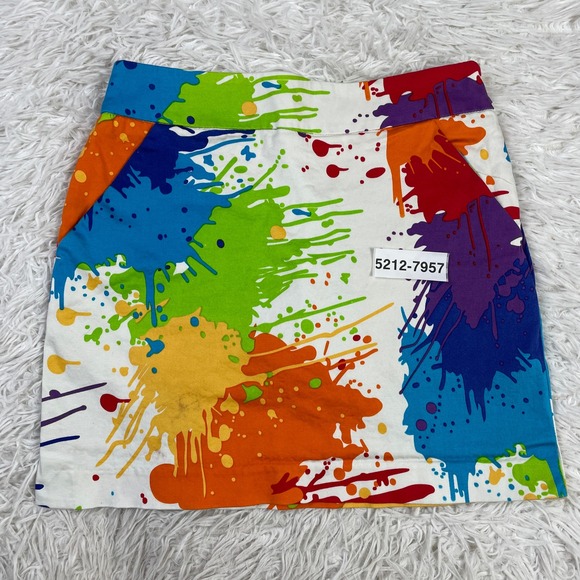 Loudmouth Skirt Womens‎ 2 Multicolor Splatter Skort Golf Outdoor Pockets Ladies - Picture 11 of 11